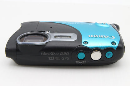 良品 Canon キヤノン PowerShot D20 コンパクトデジタルカメラ ブルー 260128a