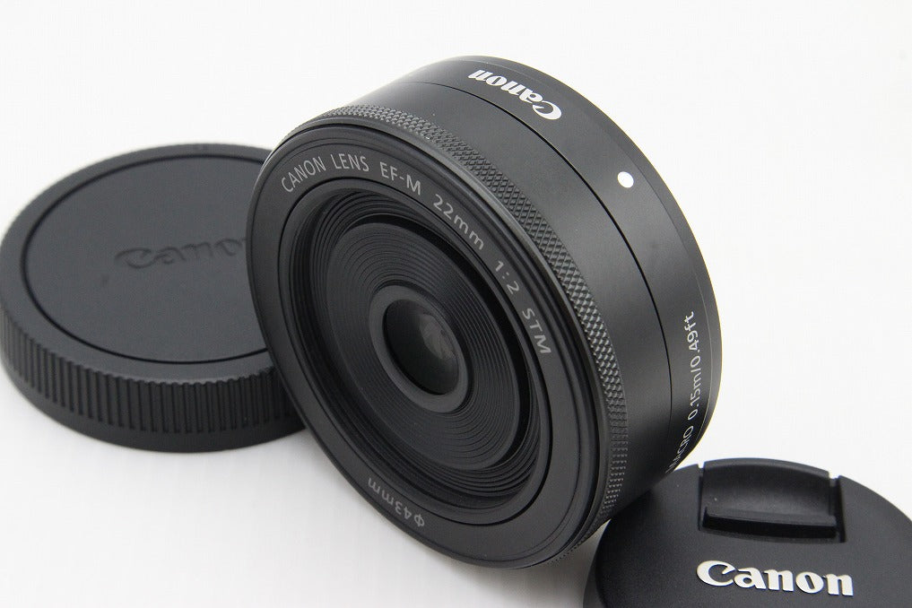 美品 Canon キヤノン EF-M 22mm F2 STM 単焦点レンズ ブラック 260129p