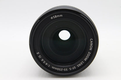 美品 Canon キヤノン EF-S 55-250mm F4-5.6 IS II APS-C ズームレンズ 260129e