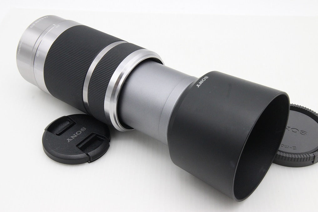 美品 SONY ソニー E 55-210mm F4.5-6.3 OSS SEL55210 Eマウント APS-C ズームレンズ フード付 260202f