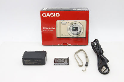 良品 CASIO カシオ EXILIM EX-ZS190 コンパクトデジタルカメラ ゴールド 元箱付 260203b