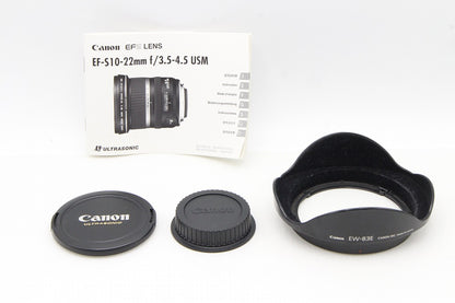 良品 Canon キヤノン EF-S 10-22mm F3.5-4.5 USM APS-C ズームレンズ フード付 260203ad