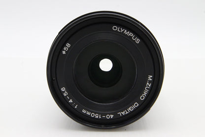 良品 OLYMPUS オリンパス M.ZUIKO DIGITAL ED 40-150mm F4-5.6 R マイクロフォーサーズ ズームレンズ ブラック 260203x